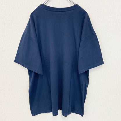 古着 used　NIKE　ナイキ　半袖グラフィックプリントTシャツ　ネイビー　スウッシュマーク　スポーツウェア　XLサイズ