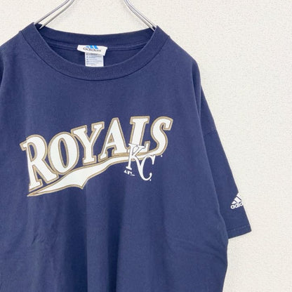 古着 used　adidas アディダス　半袖プリントTシャツ　MLB　ネイビー　カンザスシティ ロイヤルズ　2XLサイズ