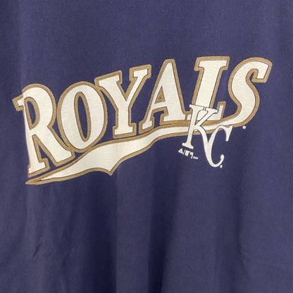 古着 used　adidas アディダス　半袖プリントTシャツ　MLB　ネイビー　カンザスシティ ロイヤルズ　2XLサイズ