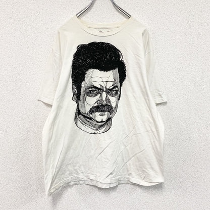 THEBEARHUG.COM　ロンスワンソン　半袖プリントTシャツ　白　ホワイト　XLサイズ　