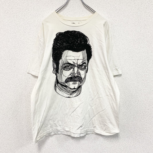 THEBEARHUG.COM　ロンスワンソン　半袖プリントTシャツ　白　ホワイト　XLサイズ　