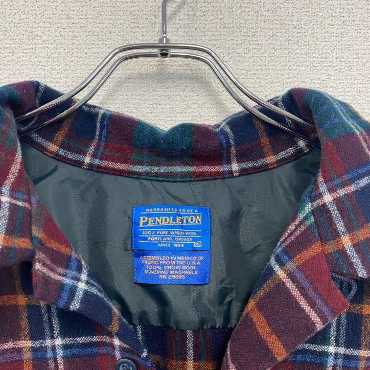 PENDELTON　ペンドルトン　ウールボードシャツ　オープンカラーシャツ　チェック柄　マルチカラー　XLサイズ
