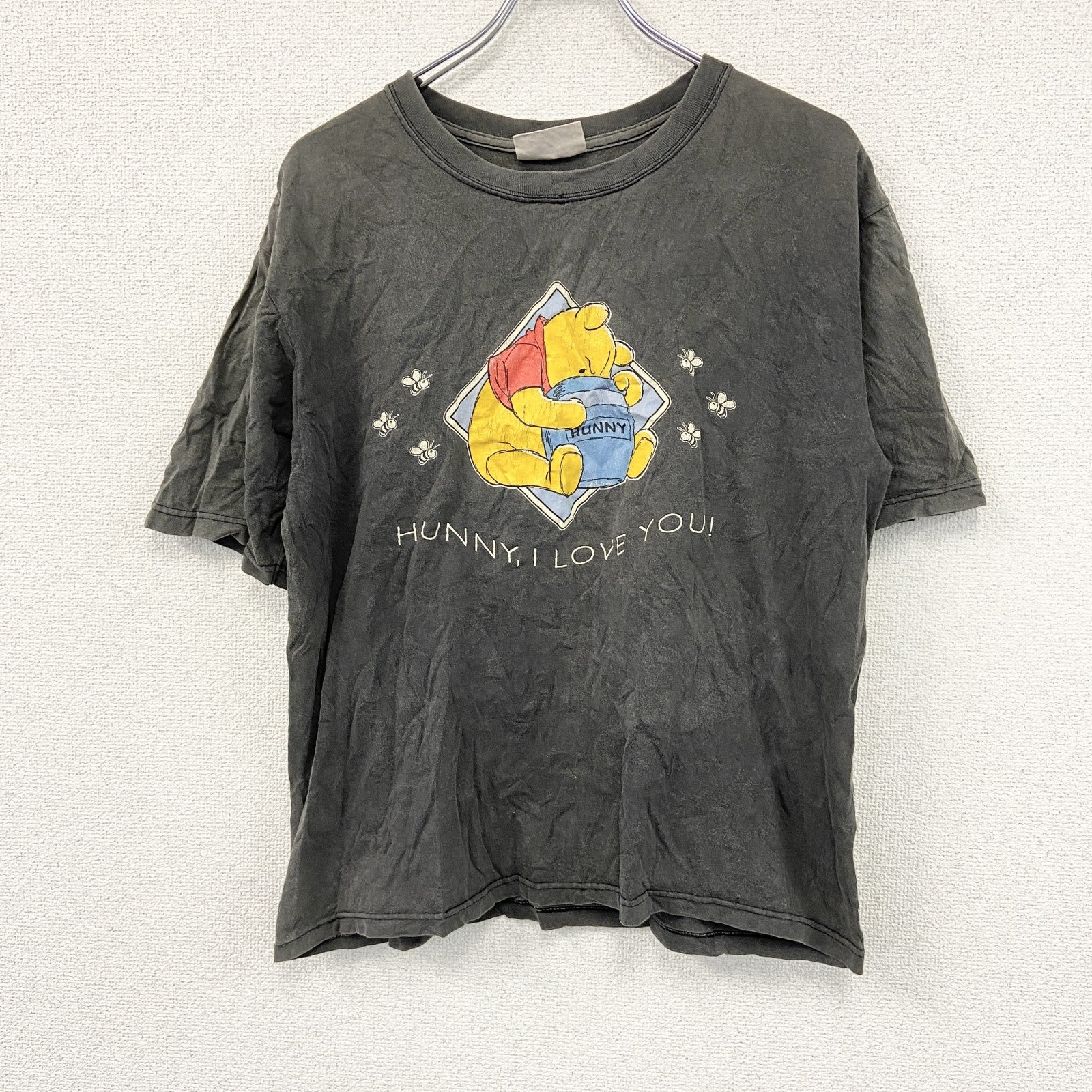 00s　BRAZOS　Disney　ディズニー　Pooh　プーさん　半袖プリントキャラクターＴシャツ　ヴィンテージ　黒　ブラック