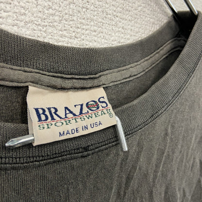 BRAZOS　半袖プリントＴシャツ　黒　ブラック