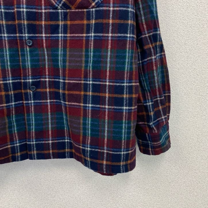 PENDELTON　ペンドルトン　ウールボードシャツ　オープンカラーシャツ　チェック柄　マルチカラー　XLサイズ