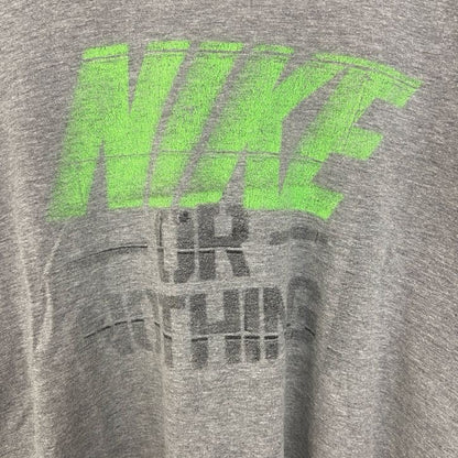 古着 used　NIKE　ナイキ　半袖ダメージプリントTシャツ　グレー　カジュアル　ラフ　スポーツウェア　レトロ　Lサイズ