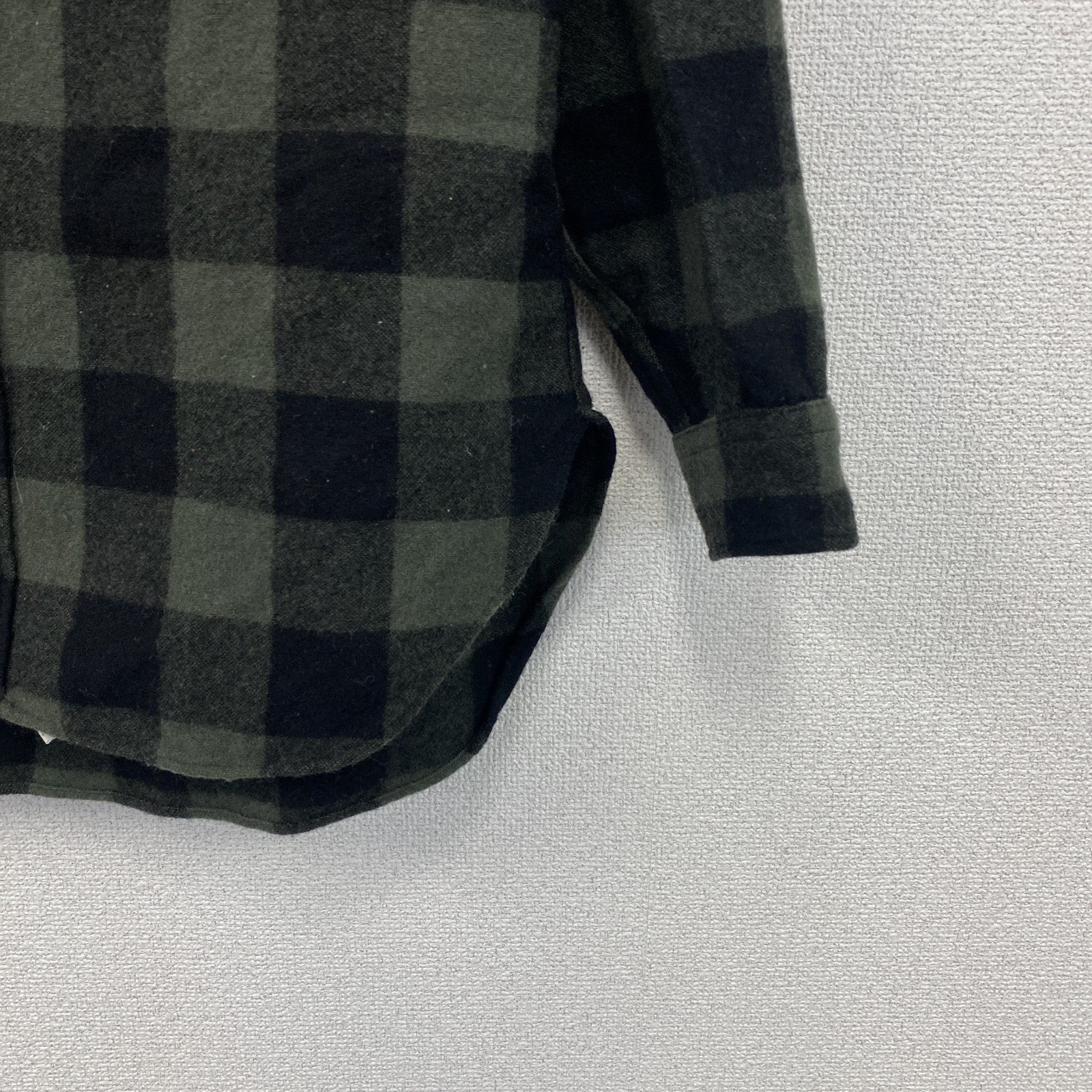 70s　PENDELTON　ペンドルトン　ウールシャツ　CPOシャツ　ヴィンテージ　ブロックチェック柄　黒　緑　Lサイズ