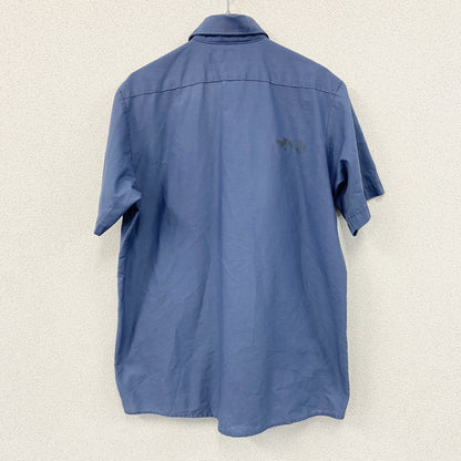 UniWeave　UniFirst　半袖ワークシャツ　ワッペン　青　ブルー　Lサイズ