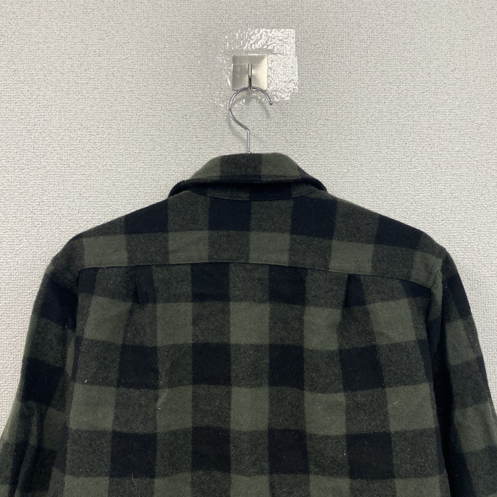 70s　PENDELTON　ペンドルトン　ウールシャツ　CPOシャツ　ヴィンテージ　ブロックチェック柄　黒　緑　Lサイズ