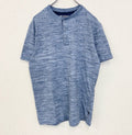 古着 used　LEE リー　半袖ヘンリーネックTシャツ　青　ブルー　ノームコア　無地　ラフ　春夏服　ハーフボタン　Mサイズ