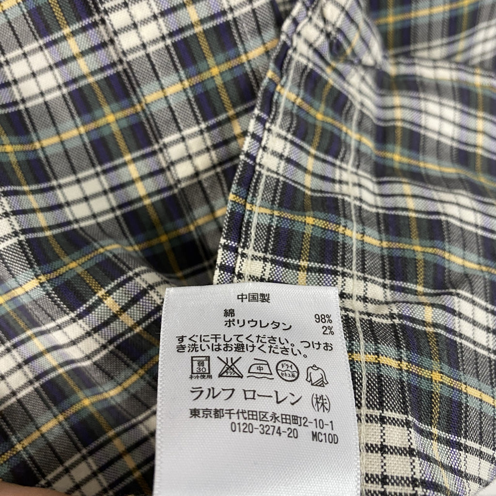 Ralph Lauren　ラルフローレン　長袖ボタンダウンシャツ　チェック柄　マルチカラー　XSサイズ