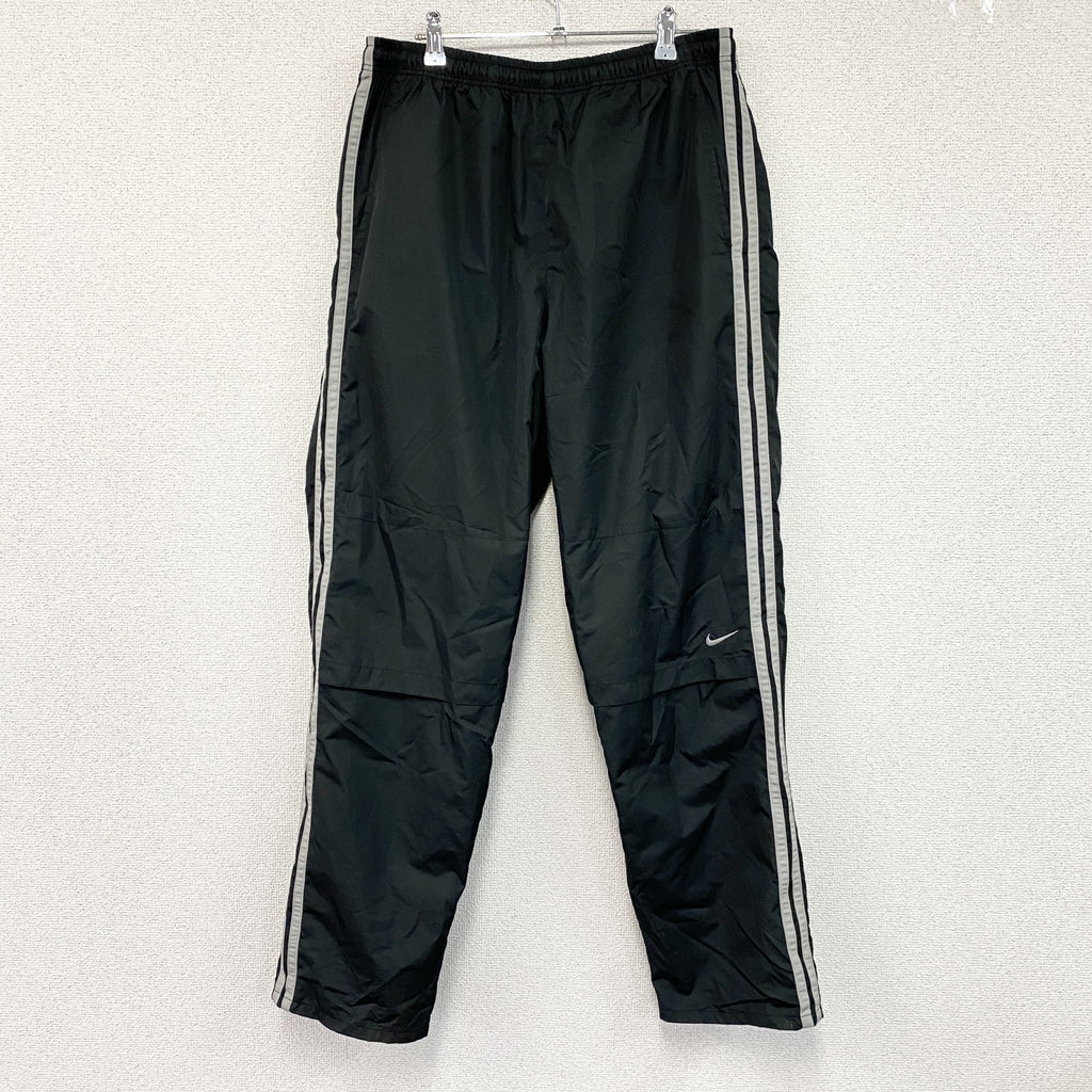 00s　NIKE　ナイキ　イージーパンツ　ウィンドブレーカーパンツ　スウッシュ　ヴィンテージ　黒　ブラック　XLサイズ