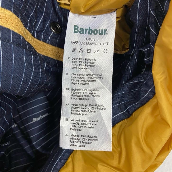 Barbour　バブアー　フルジップ中綿ベスト　からし色　ダークイエロー　12サイズ