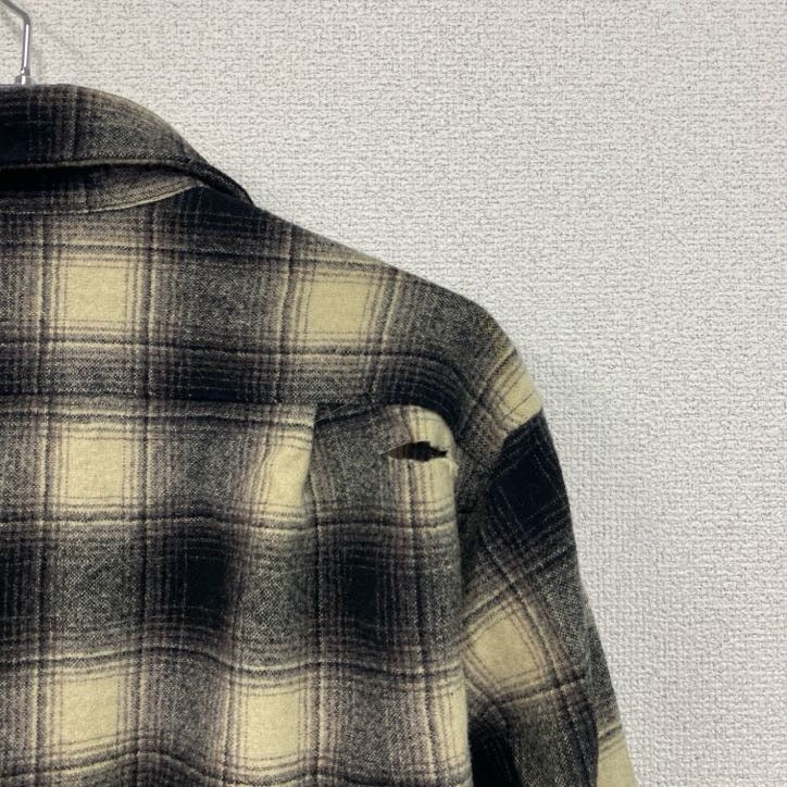 70s　PENDELTON　ペンドルトン　ウールシャツ　ヴィンテージ　オンブレチェック柄　黒　ブラック　XLサイズ