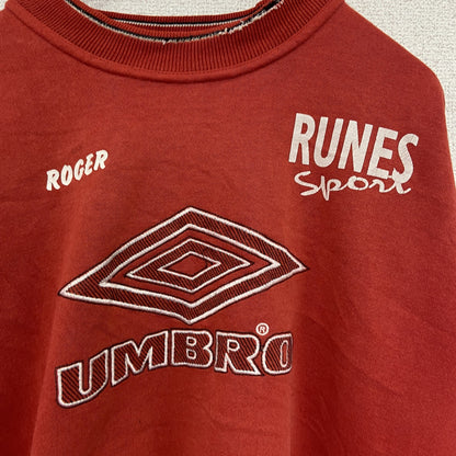90s　UMBRO　アンブロ　スウェット/トレーナー　フェード　デカロゴ　ヴィンテージ　赤　レッド　Lサイズ