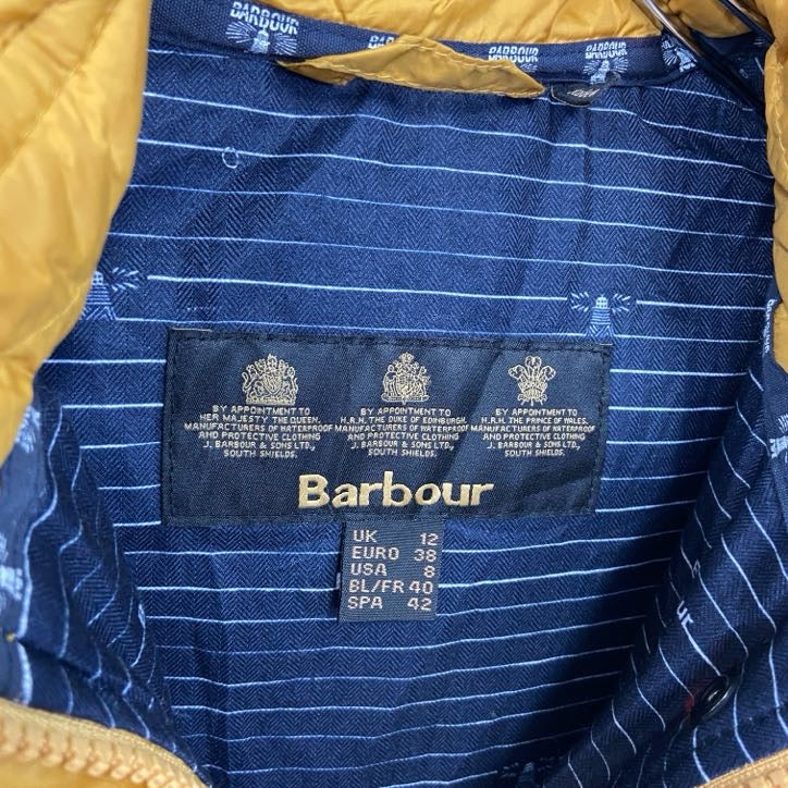 Barbour　バブアー　フルジップ中綿ベスト　からし色　ダークイエロー　12サイズ