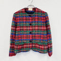 70s　PENDLETON　ペンドルトン　ウールノーカラージャケット　ヴィンテージ　タータンチェック　マルチカラー