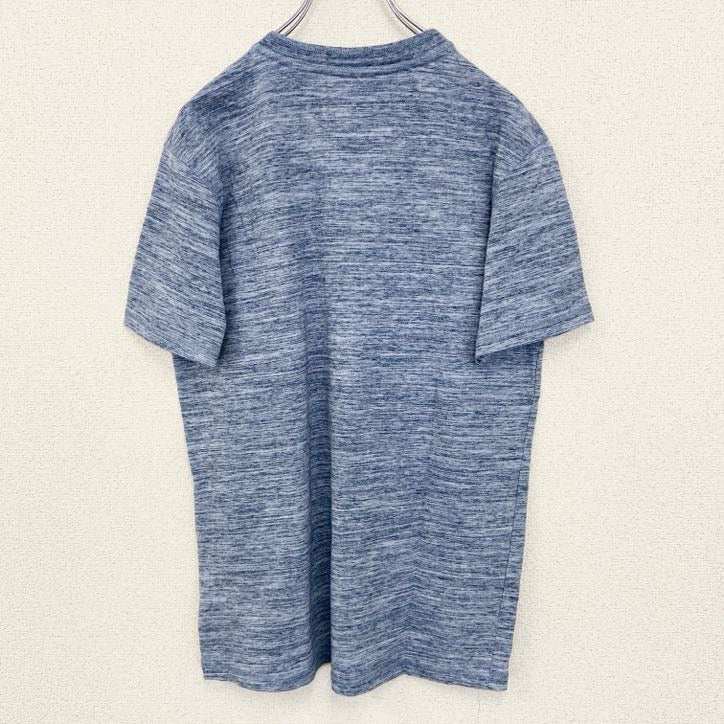古着 used　LEE リー　半袖ヘンリーネックTシャツ　青　ブルー　ノームコア　無地　ラフ　春夏服　ハーフボタン　Mサイズ