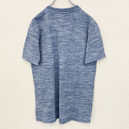古着 used　LEE リー　半袖ヘンリーネックTシャツ　青　ブルー　ノームコア　無地　ラフ　春夏服　ハーフボタン　Mサイズ