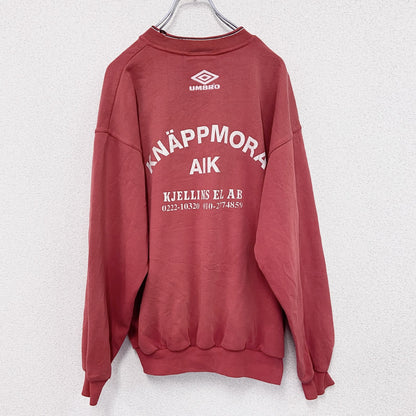 90s　UMBRO　アンブロ　スウェット/トレーナー　フェード　デカロゴ　ヴィンテージ　赤　レッド　Lサイズ