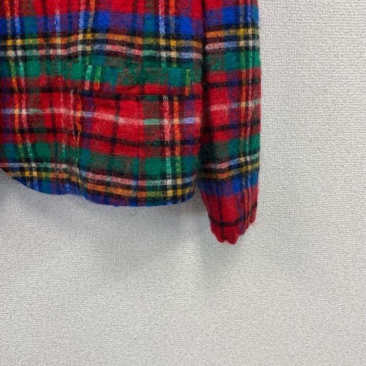 70s　PENDLETON　ペンドルトン　ウールノーカラージャケット　ヴィンテージ　タータンチェック　マルチカラー