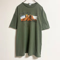 古着 used　DELTA　半袖プリントTシャツ　REDROCK　レッドロック　緑　カーキ　春夏服　ビッグシルエット　XLサイズ