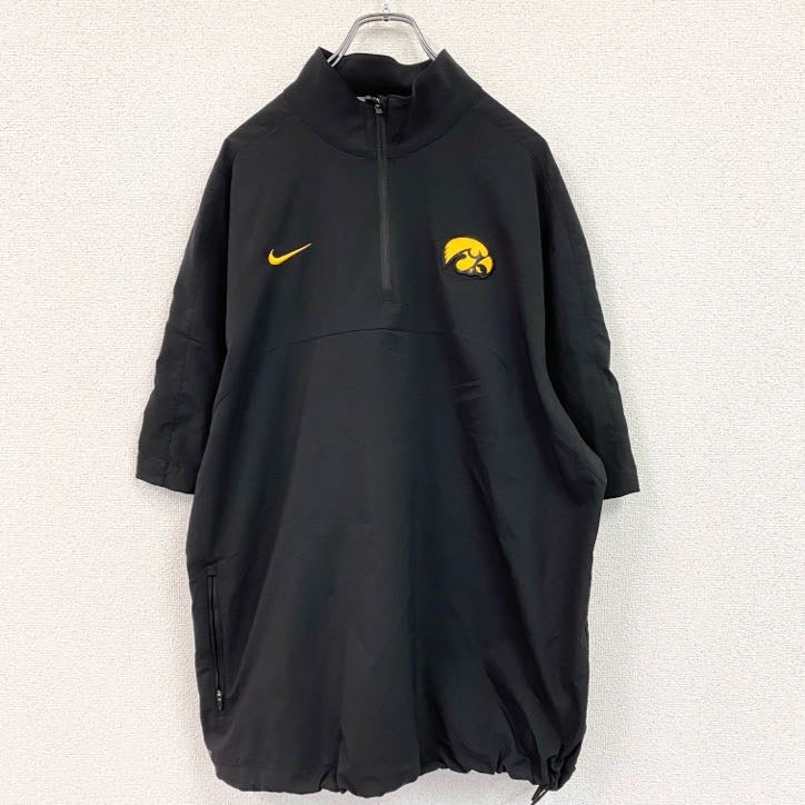 NIKE 　ナイキ　半袖　ハーフジップジャケット　黒　ブラック　Lサイズ