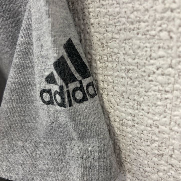 古着 used　adidas アディダス　半袖プリントTシャツ　グレー　シッソンヴィル　インディアンズ サッカー　Lサイズ