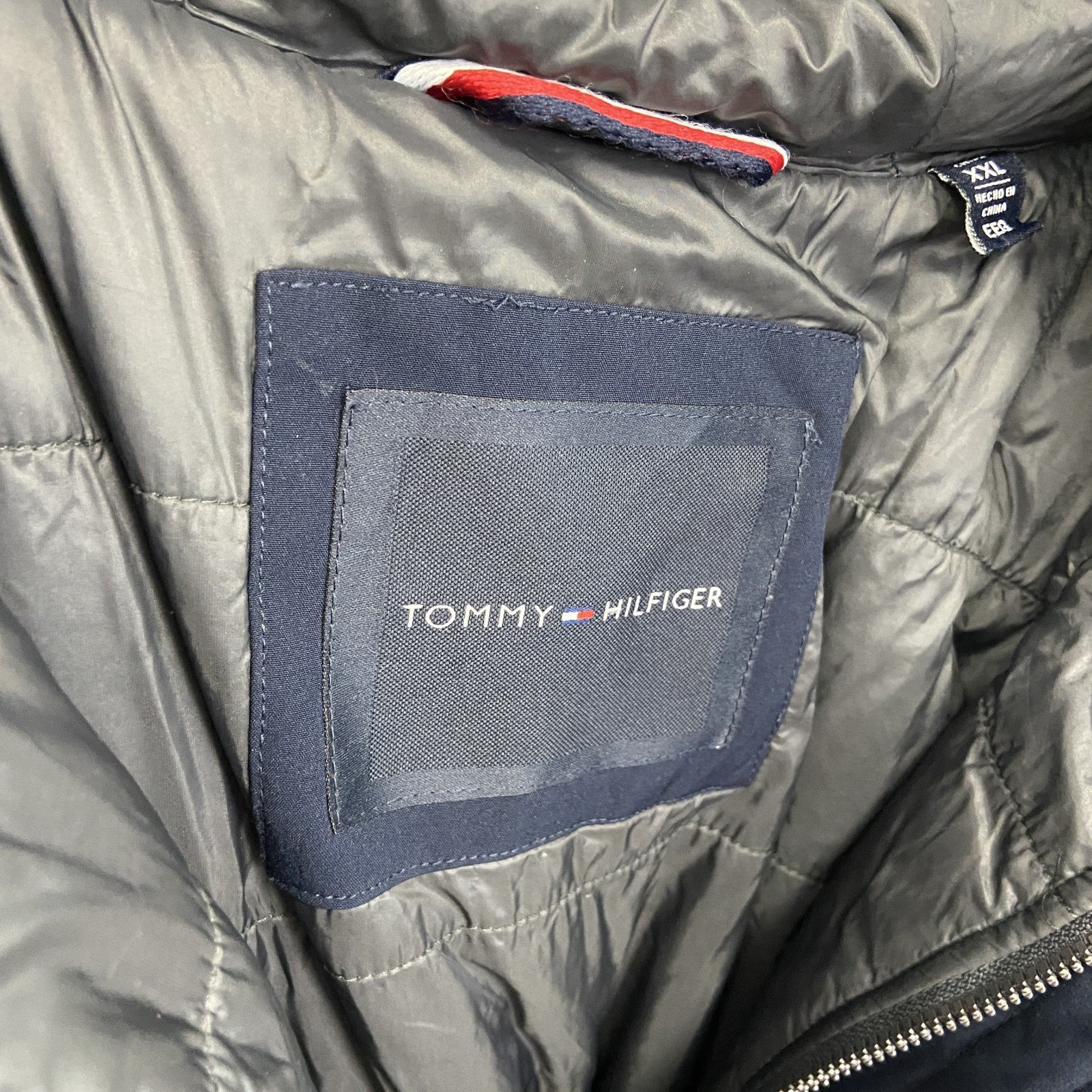 TOMMY HILFIGER　トミーヒルフィガー　フルジップ中綿ジャケット　紺　ネイビー　2XLサイズ