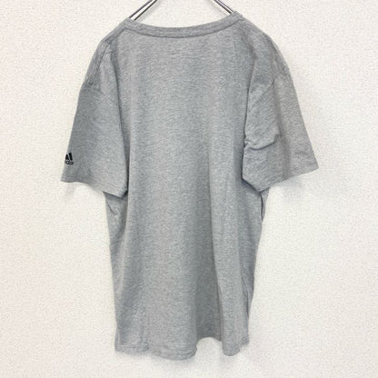 古着 used　adidas アディダス　半袖プリントTシャツ　グレー　シッソンヴィル　インディアンズ サッカー　Lサイズ