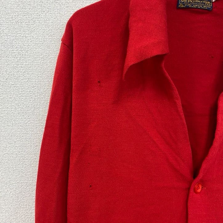 70s　PENDLETON　ペンドルトン　ウールニットカーディガン　ヴィンテージ　赤　レッド　XLサイズ