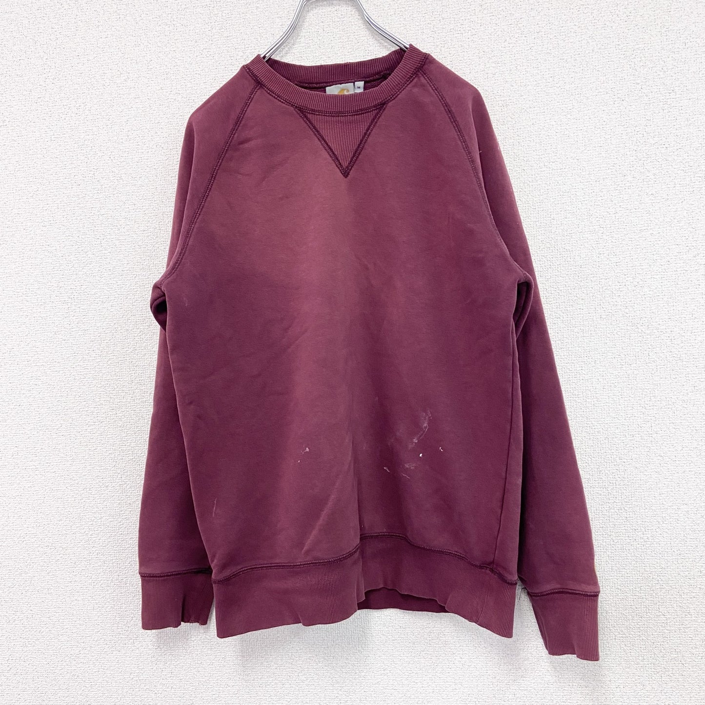 Carhartt　カーハート　スウェット/トレーナー　フェード　前V　ラグランスリーブ　ボルドー　Mサイズ