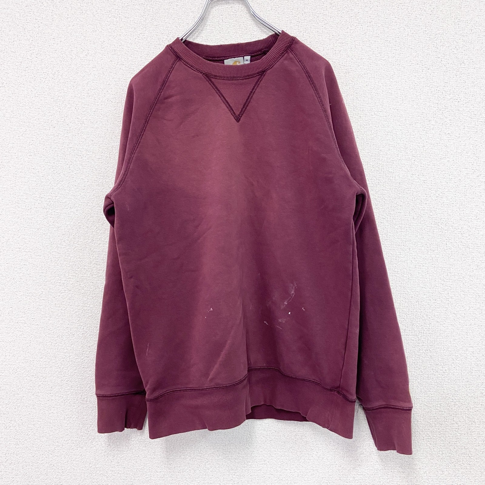 Carhartt　カーハート　スウェット/トレーナー　フェード　前V　ラグランスリーブ　ボルドー　Mサイズ