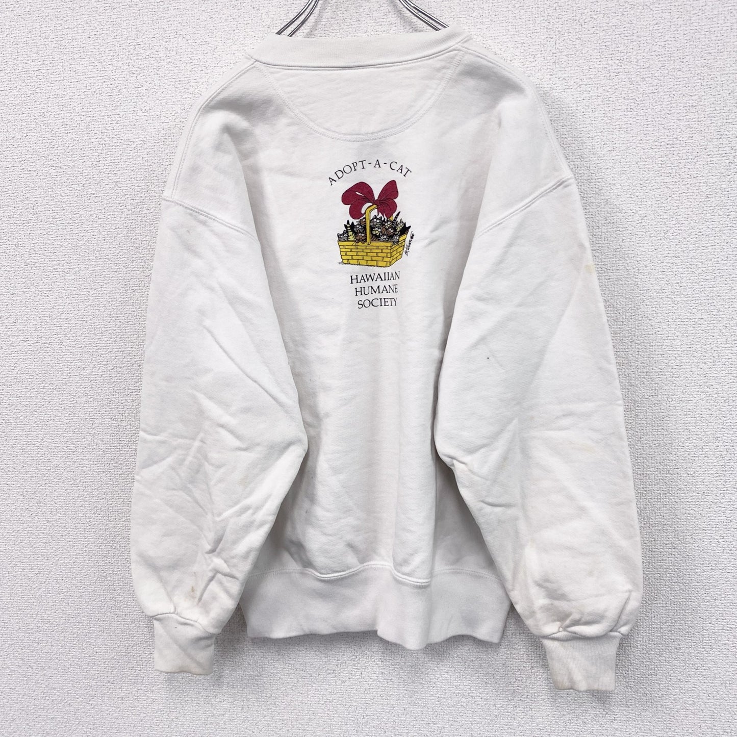 ～90s　crazy shirts　スウェット/トレーナー　ヴィンテージ　クリバンキャット　白　ホワイト　Sサイズ