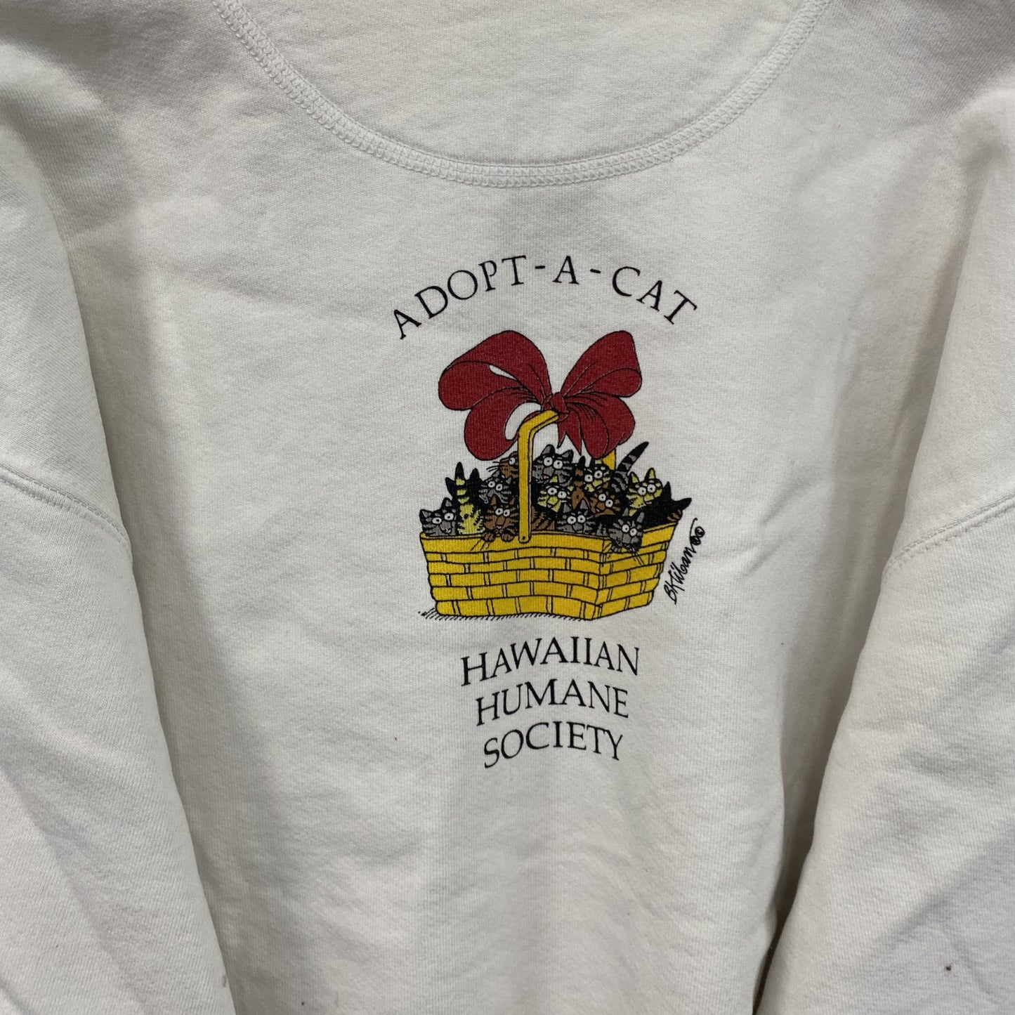 ～90s　crazy shirts　スウェット/トレーナー　ヴィンテージ　クリバンキャット　白　ホワイト　Sサイズ