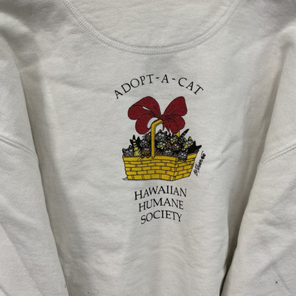 ～90s　crazy shirts　スウェット/トレーナー　ヴィンテージ　クリバンキャット　白　ホワイト　Sサイズ