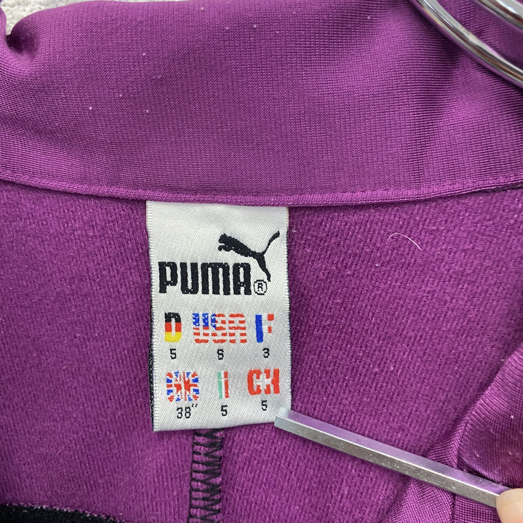 80s　PUMA　プーマ　トラックジャケット/ジャージ　ヴィンテージ　切替デザイン　パープル　Sサイズ