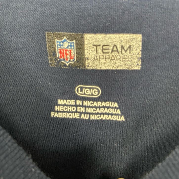 古着 used　TEAM APPAREL　半袖プリントTシャツ　ネイビー　アメフト　NFL　シアトル シーホークス　Lサイズ