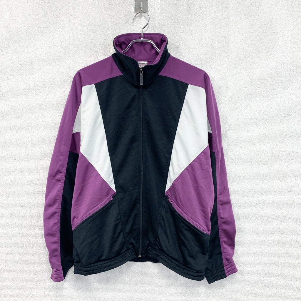 80s　PUMA　プーマ　トラックジャケット/ジャージ　ヴィンテージ　切替デザイン　パープル　Sサイズ