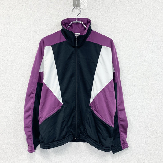 80s　PUMA　プーマ　トラックジャケット/ジャージ　ヴィンテージ　切替デザイン　パープル　Sサイズ