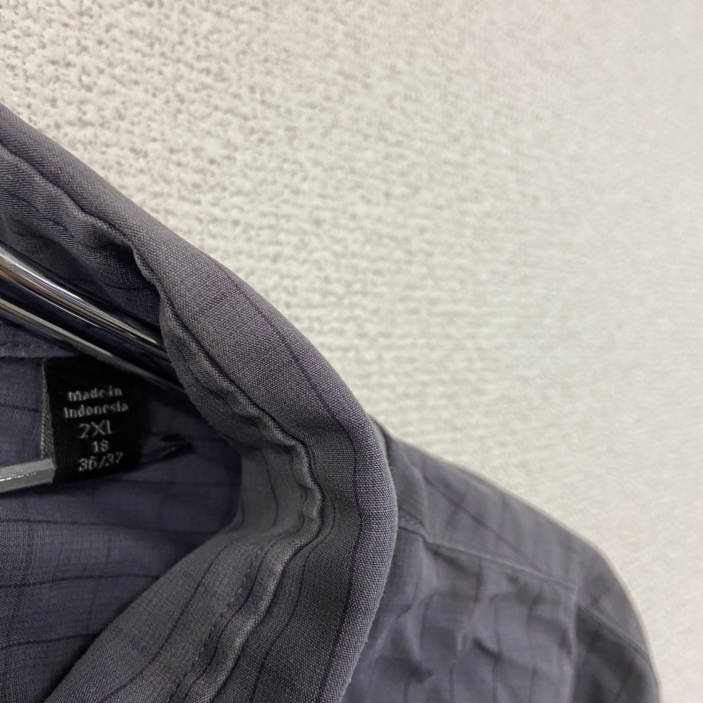 Calvin Klein　カルバンクライン　Regular Fit　長袖シャツ　チェック柄　紫　パープル　2XLサイズ