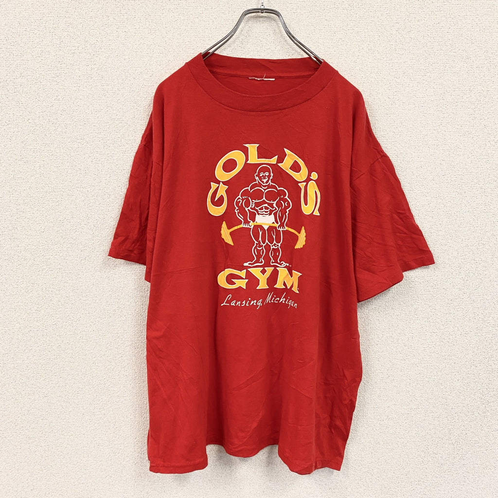80s　GOLD’S GYM　ゴールドジム　プリントTシャツ　ヴィンテージ　シングルステッチ　赤　レッド
