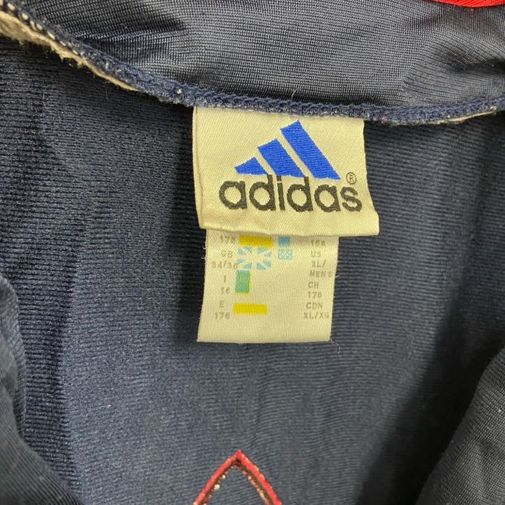 90s　adidas　アディダス　フルジップトラックジャケット/ジャージ　ヴィンテージ　紺　ネイビー　XLサイズ