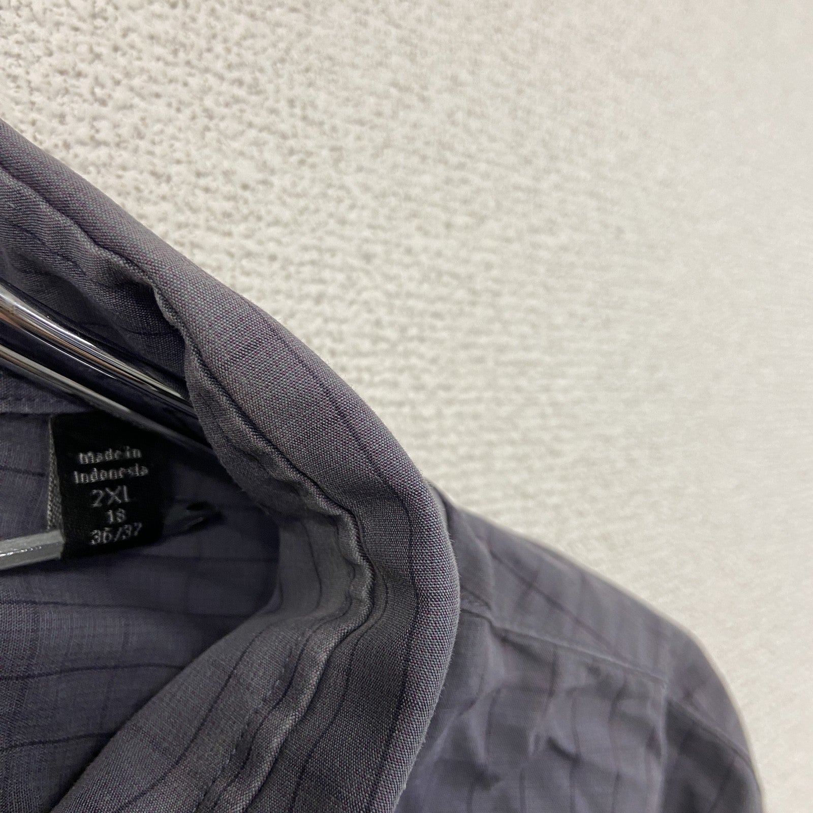 Calvin Klein　カルバンクライン　Regular Fit　長袖シャツ　チェック柄　紫　パープル　2XLサイズ