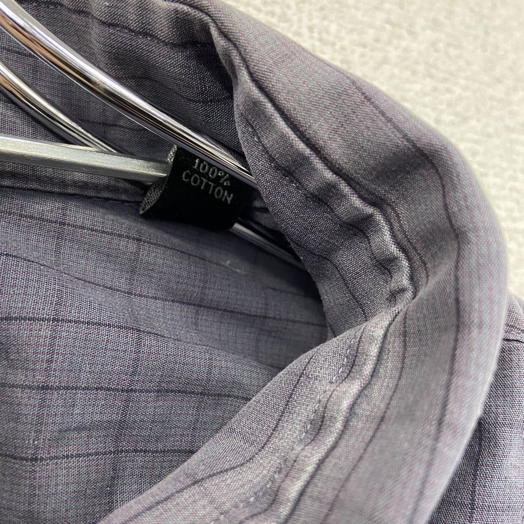 Calvin Klein　カルバンクライン　Regular Fit　長袖シャツ　チェック柄　紫　パープル　2XLサイズ