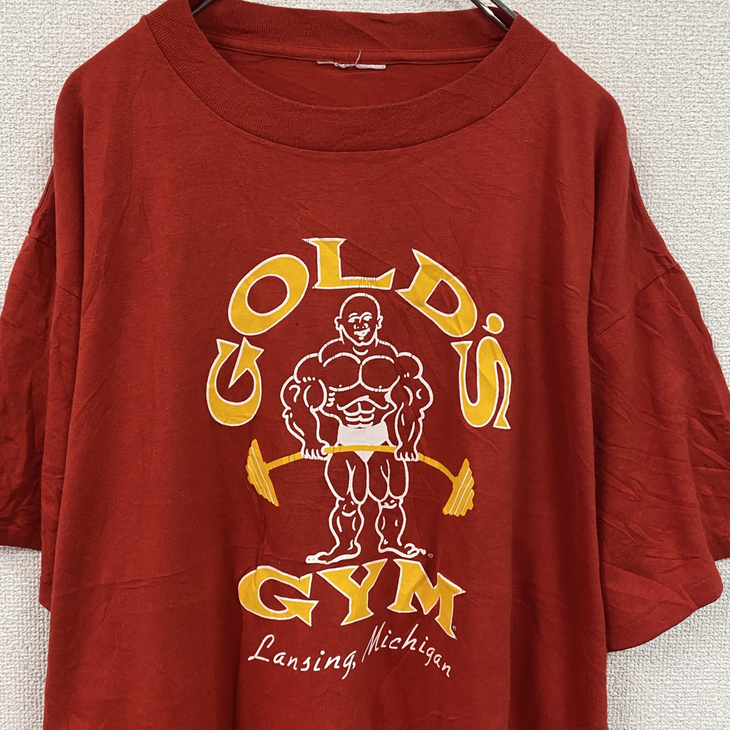 80s　GOLD’S GYM　ゴールドジム　プリントTシャツ　ヴィンテージ　シングルステッチ　赤　レッド