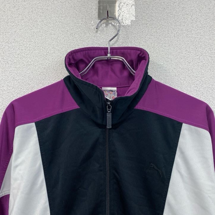 80s　PUMA　プーマ　トラックジャケット/ジャージ　ヴィンテージ　切替デザイン　パープル　Sサイズ