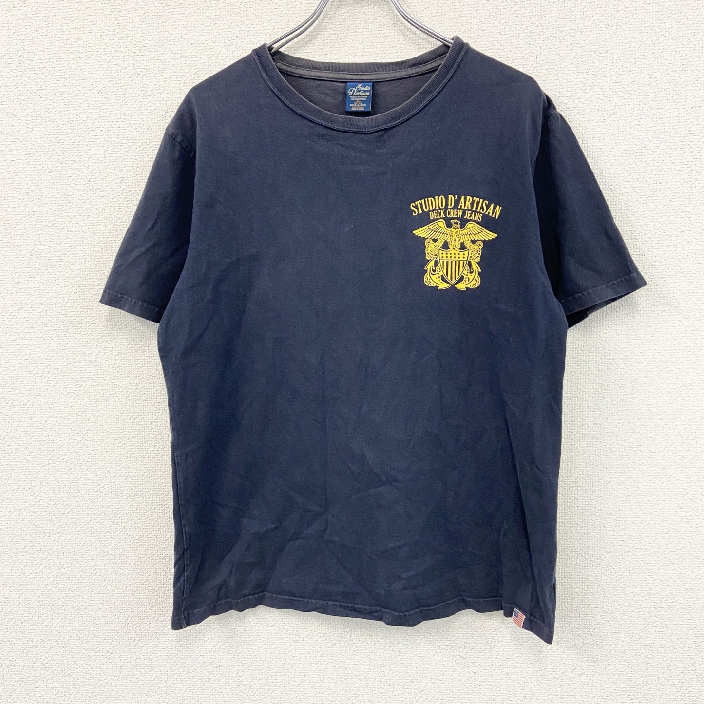 Studio Dartisan　米軍　U.S.NAVY　半袖プリントＴシャツ　フェード　アーチプリント　紺　ネイビー　XLサイズ
