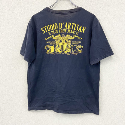 Studio Dartisan　米軍　U.S.NAVY　半袖プリントＴシャツ　フェード　アーチプリント　紺　ネイビー　XLサイズ