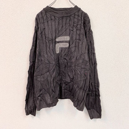 FILA　フィラ　ポリエステルニット　セーター　黒　ブラック　XXLサイズ